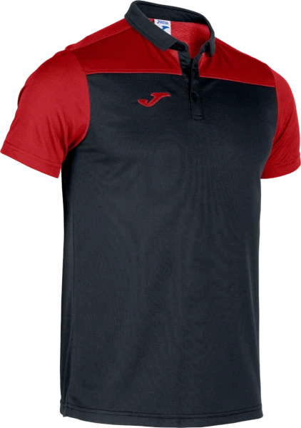 Joma Hobby II Polo Shirt - Black / Red