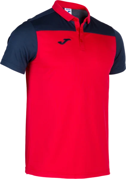 Joma Hobby II Polo Shirt- Red / Dark Navy