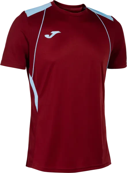 Joma Championship VII T-Shirt - Burgundy / Sky Blue