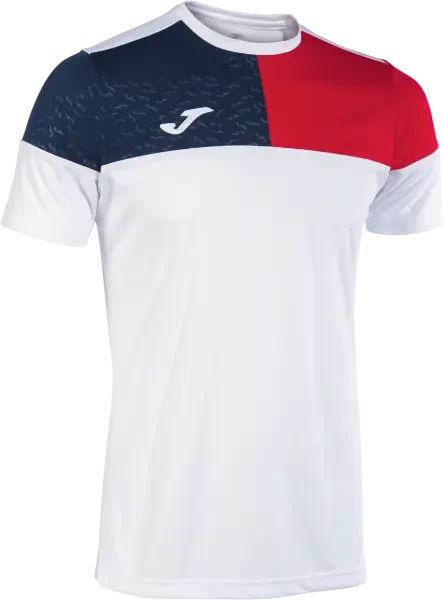 Joma Crew V Shirt - White / Red / Navy