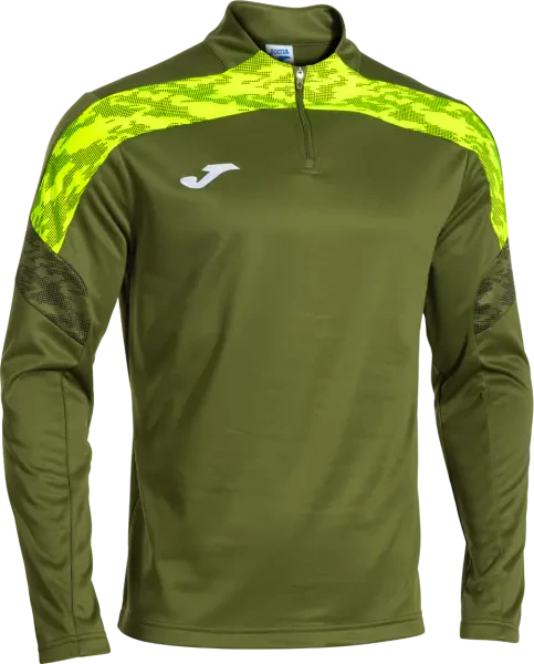 Joma Championship VIII 1/4 Zip Sweatshirt - Khaki / Yellow Fluor