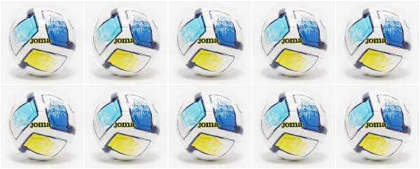 10 Multi-Buy Joma Dali II Training Football - White/Turquoise/Yellow - Size 5