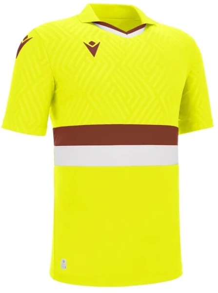 Macron Charon Eco Shirt - Neon Yellow / Cardinal / White