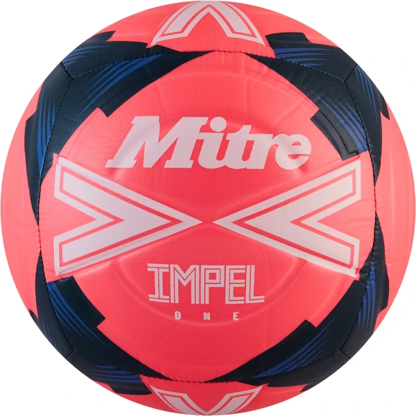 Mitre Impel One 24 Football - Flourescent Pink/White/Blue