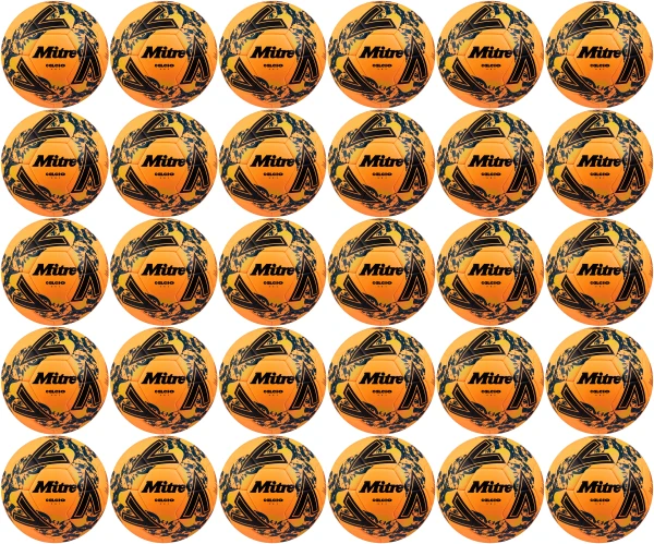 30 Multi-Buy Mitre Calcio One 24 Footballs Orange/ Black - Size 5