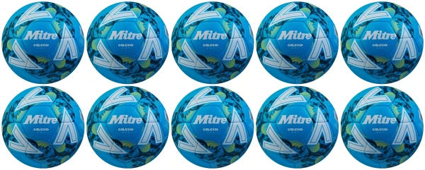 10 Multi-Buy Mitre Calcio One 24 Footballs Blue/White - Size 5