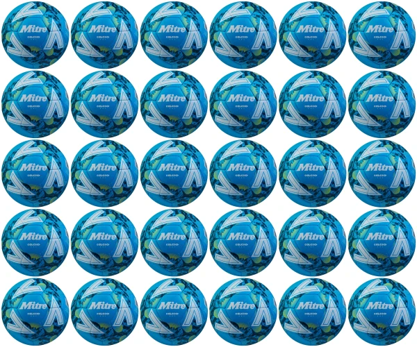 30 Multi-Buy Mitre Calcio One 24 Footballs Blue/White - Size 3