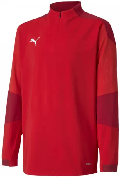 Puma Final Red Training 1/4 Zip Top - Red Chilli Pepper - 13-14Y (end of line)