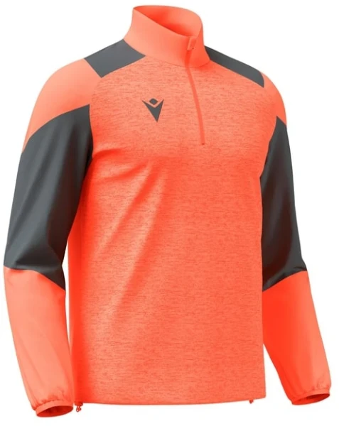 Macron Cuzco 1/4 Zip Training Top - Neon Coral / Anthracite