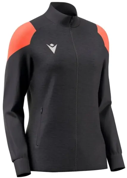 Macron Valkyria Women's Full Zip Track Top - Anthracite / Neon Coral