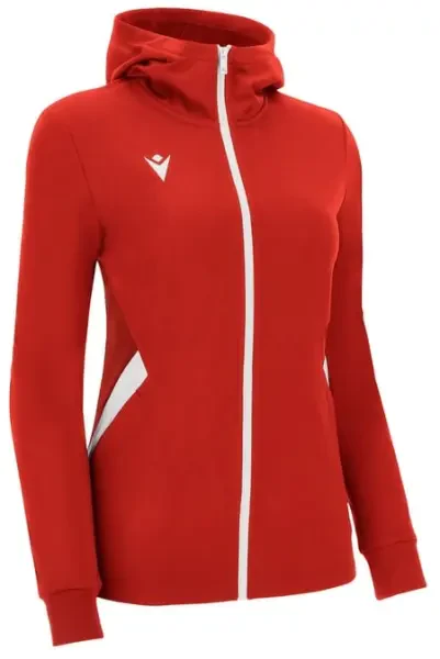 Macron Bastet Women's Full Zip Hooded Track Top - Red / White