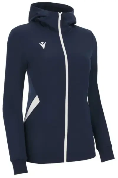 Macron Bastet Women's Full Zip Hooded Track Top - Navy / White