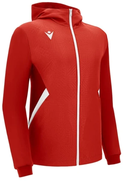 Macron Tiamat Full Zip Hooded Training Top - Red / White