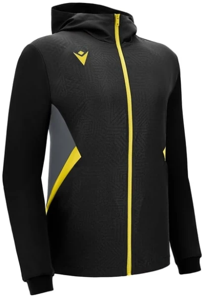 Macron Tiamat Full Zip Hooded Training Top - Black / Yellow