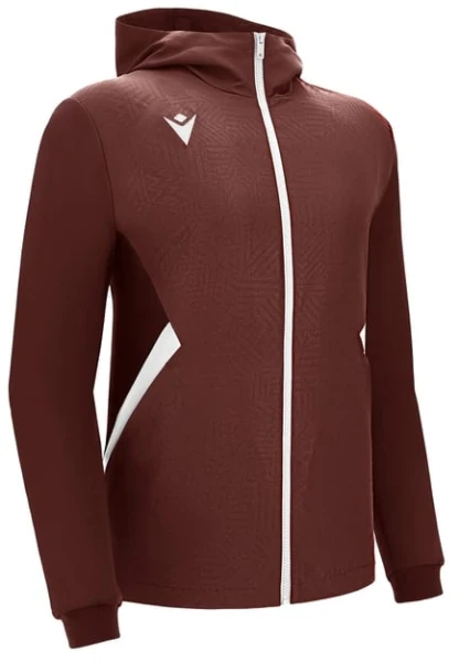 Macron Tiamat Full Zip Hooded Training Top - Cardinal / White