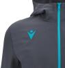 Macron Tiamat Full Zip Hooded Training Top - Anthracite / Neon Sky