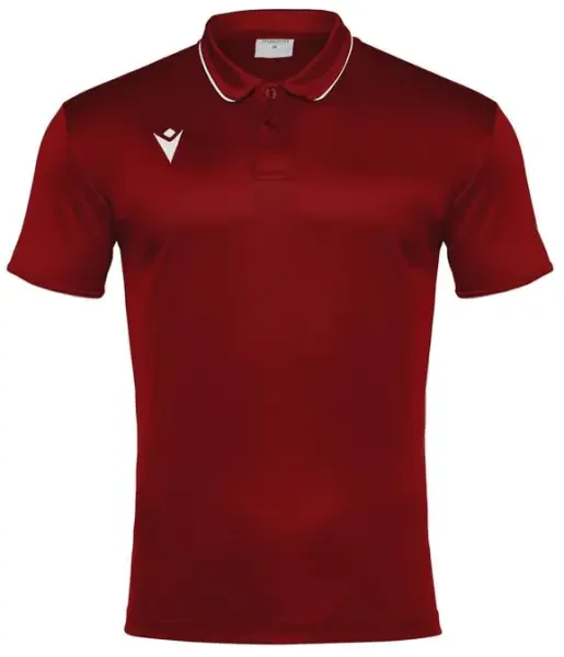 Macron Draco Hero Polo Shirt - Cardinal / White