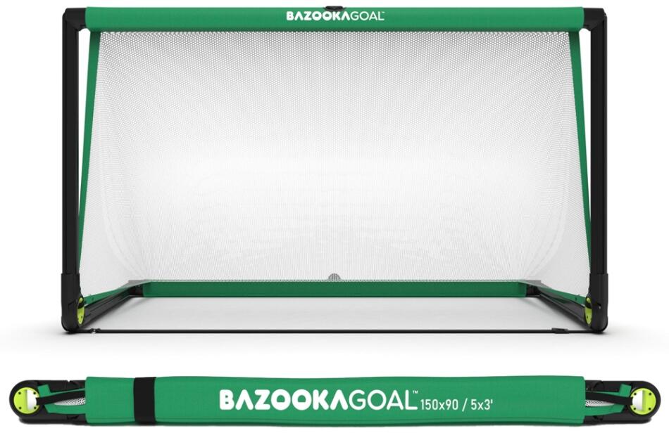 Bazooka Goal - 5' x 3' x 3' (PVC) - Green / White - Total Football Direct