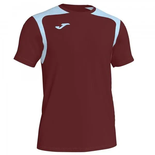 Joma Champion V T-Shirt - Burgundy / Sky Blue - Small (End of Line)