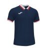 Joma Confort II Polo Shirt S/S - Dark Navy / Red / White