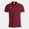 Joma Confort II S/S Polo Shirt- Burgundy / White