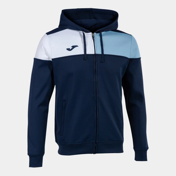 Joma Crew V Zip-Up Hoodie - Navy / Sky Blue / White