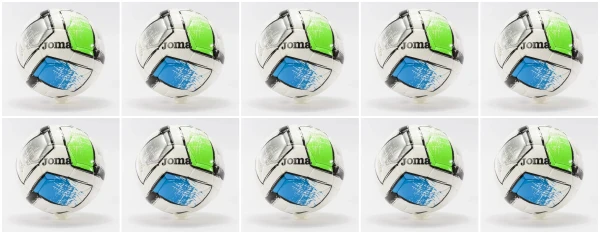 10 Multi-Buy Joma Dali II Training Football - White/Blue/Green - Size 5