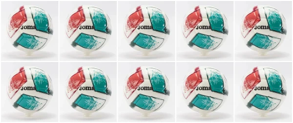 10 Multi-Buy Joma Dali II Training Football - White/Green/Red - Size 3