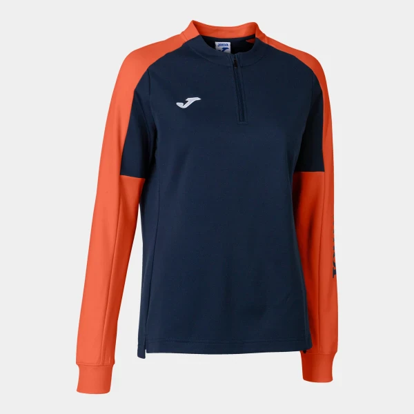 Joma Eco Championship Women's 1/4 Zip Sweatshirt - Navy / Fluor Orange