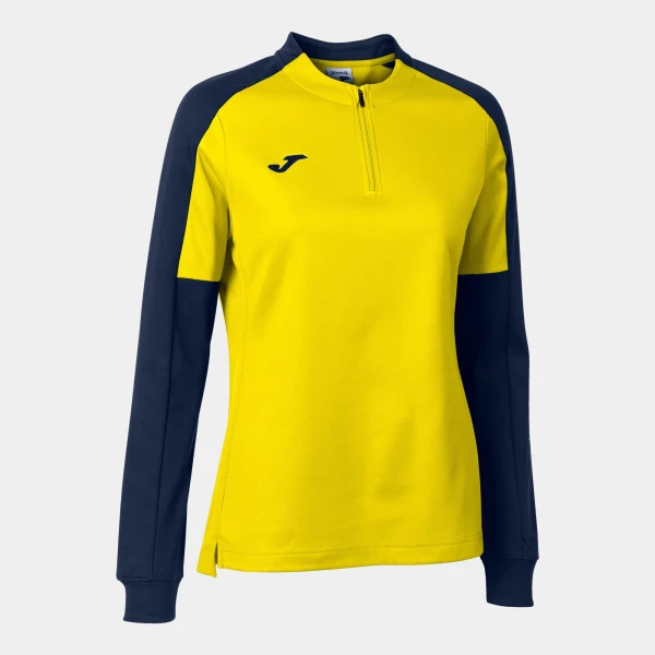 Joma Eco Championship Women's 1/4 Zip Sweatshirt - Yellow / Navy