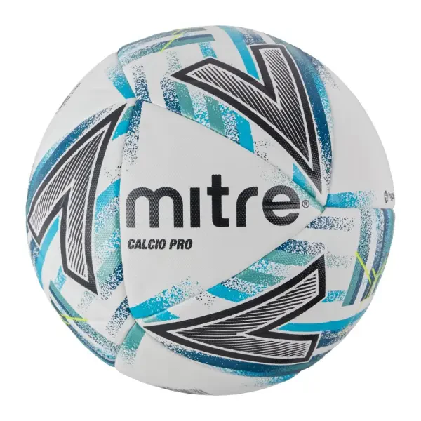 Mitre Calcio Pro Football - White / Blue / Green / Black - 4 (Ages 9-14) (End of Line)