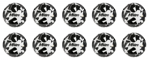 10 Multi-Buy Mitre Ultimax One 23 Footballs White/Black - Size 5