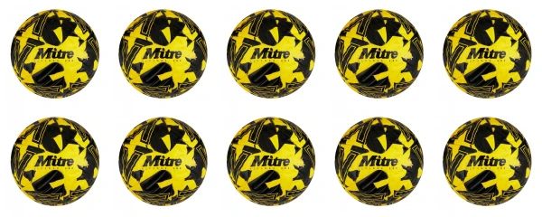 10 Multi-Buy Mitre Ultimax One 23 Footballs Yellow/Black - Size 4