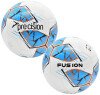 10 Multi-Buy Precision Fusion FIFA Basic Training Ball - White/Cyan - Size 5