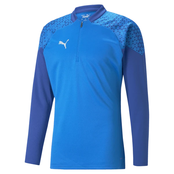 Puma Team Cup Training 1/4 zip Top - 2023 - Electric Blue Lemondade