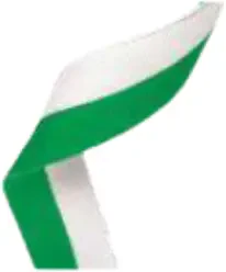 Medal Ribbon - Green / White