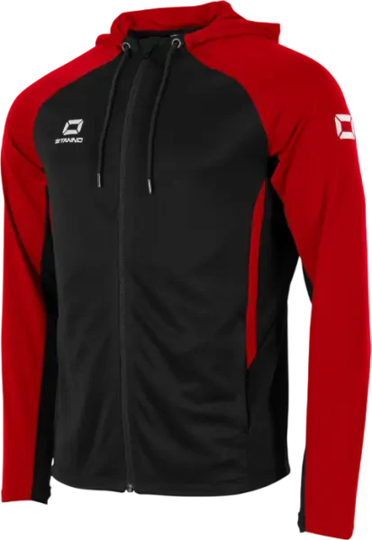 Stanno Stadio Full Zip Hoodie - Black / Red