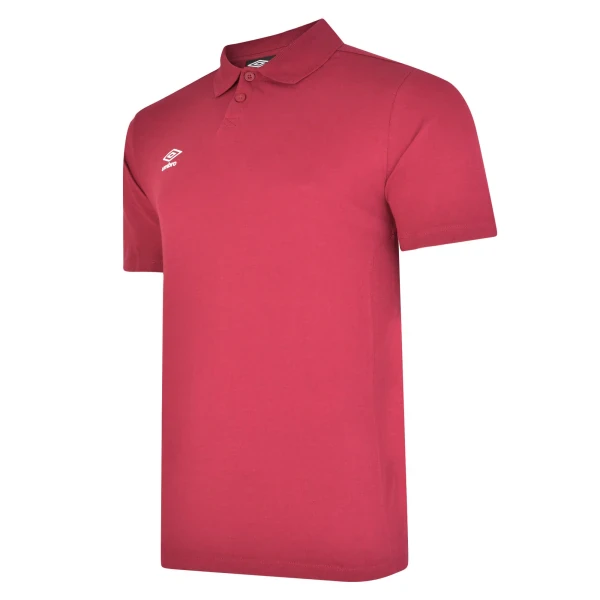 Umbro Club Essential Polo Shirt - New Claret / White