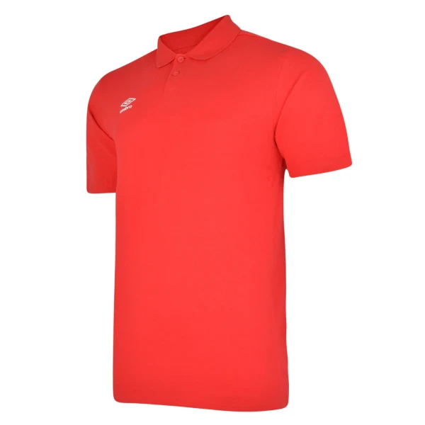 Umbro Club Essential Polo Shirt - Vermillion / White