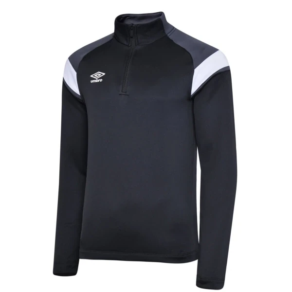 Umbro Half Zip Top Junior - Black / Carbon / Brilliant White