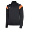 Umbro Half Zip Top Junior - Black / Shocking Orange