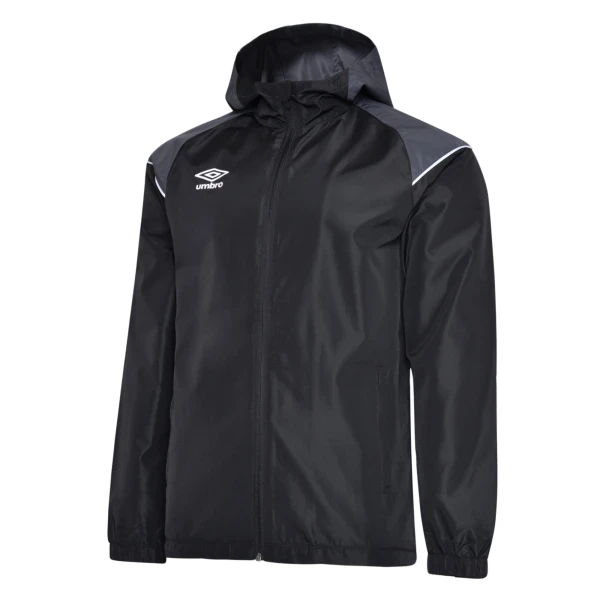 Umbro Hooded Shower Jacket Junior - Black / Carbon / Brilliant White