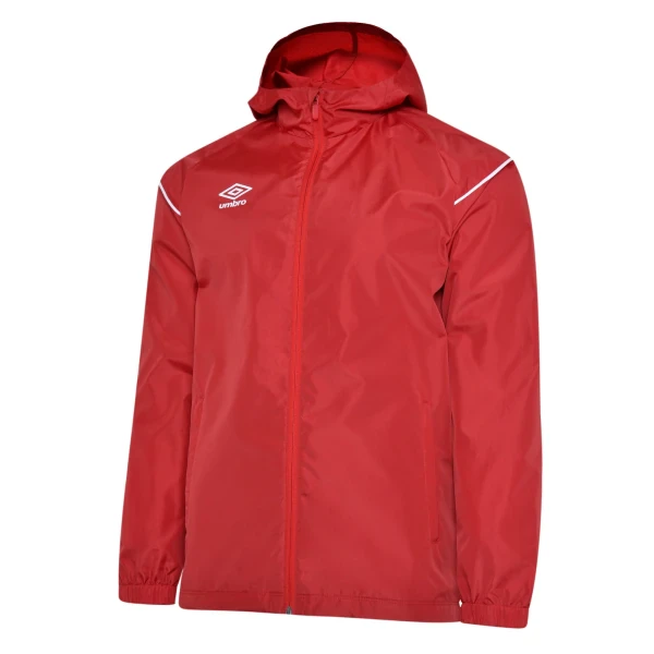 Umbro Hooded Shower Jacket Junior - Chili Pepper / Brilliant White