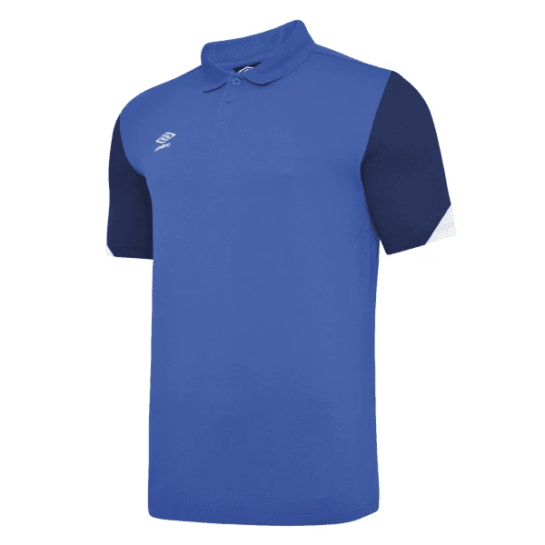 Umbro Total Training Polo Shirt- TW Royal / Dark Navy / White