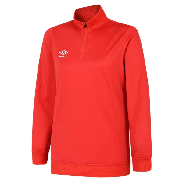 Umbro Club Essential Women's 1/4 Zip Sweatshirt - Vermillion