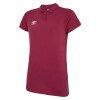 Umbro Womens Club Essential Polo Shirt- New Claret / White