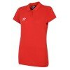 Umbro Womens Club Essential Polo Shirt - Vermillion / White