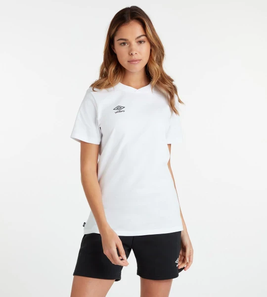 Umbro Women's Club Leisure Crew T-Shirt - White / Black