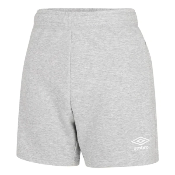 Umbro Womens Club Leisure Jog Short - Grey Marl / White