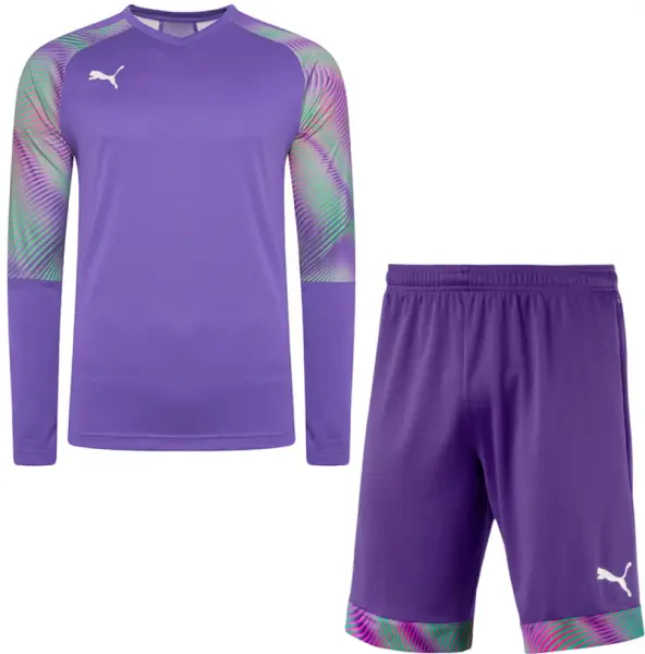 Puma Cup GK Jersey and Shorts Set - Violet / Green - LARGE Jersey, MEDIUM Shorts (End of Line)